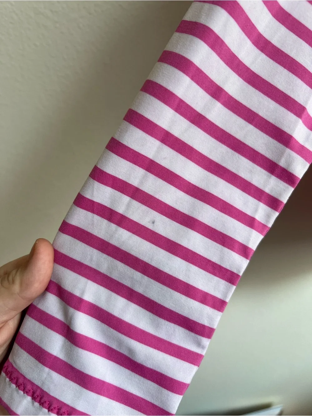 Ralph Lauren Hot Pink & White Striped Polo Pony Long Sleeve Top